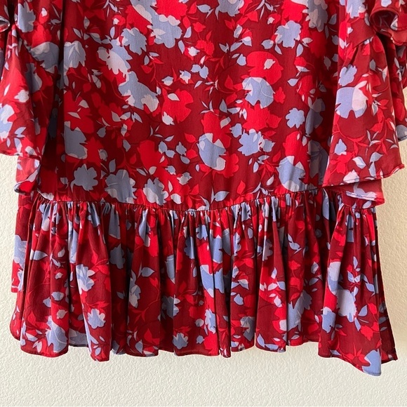 Alexis 100% Silk Floral Danijela Ruffled Blouse Top SZ Medium - Picture 10 of 14